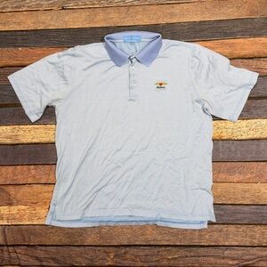 Baltusrol Golf Club Mens Striped PGA Blue Polo Short Sleeve Shirt
